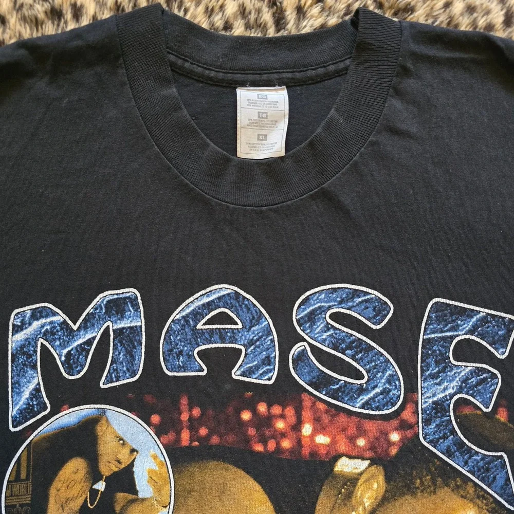 Vintage 1990s Mase x Puff Daddy Harlem World Feel So Good Faded Black Rap Tee
